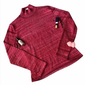 Red Turtleneck Striped Shirt I4